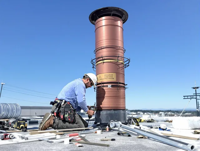 Installed chimney liner by West Haven Chimney Sweep in West Haven, CT