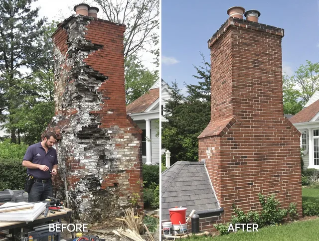 West Haven Chimney Sweep performing a full chimney restoration in West Haven, CT