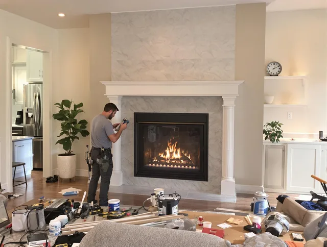 Newly installed fireplace by West Haven Chimney Sweep in West Haven, CT
